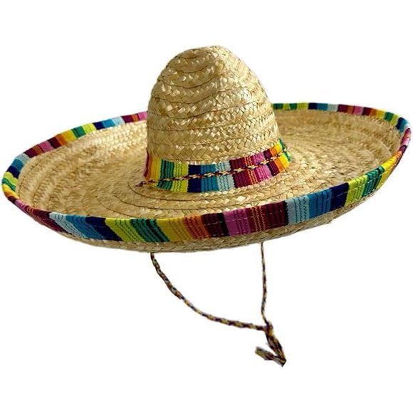 Sombrero GiftExpress 48 cm con banda de serape y correa de mentón