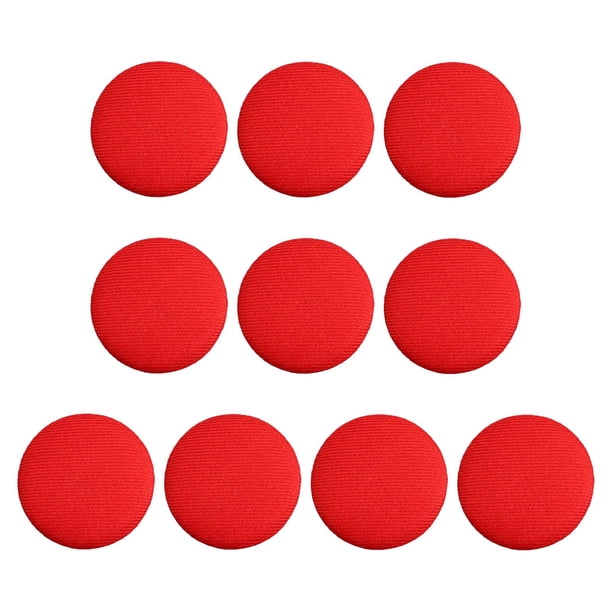 10 Uds. Botones cubiertos de tela, botones de costura, botones decorativos con parte posterior plana, botones de vástago de Metal para camisas, blusas Rojo