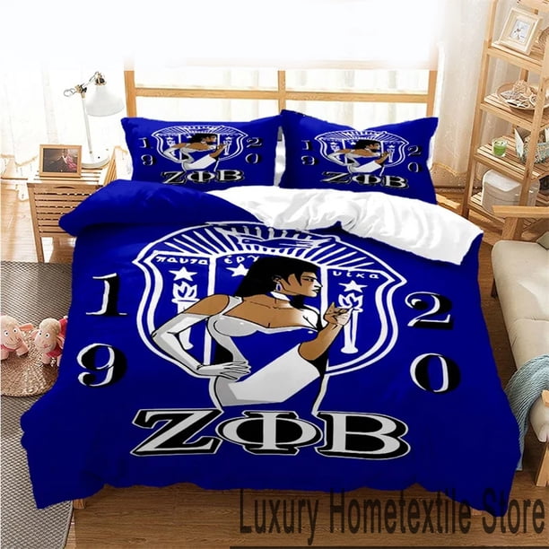Zeta Phi Beta Society ZPB 1920 Bedding Set,Duvet Cover Bed Set Quilt Cover Pillowcase, Boys Girls Adults Bed Sheets