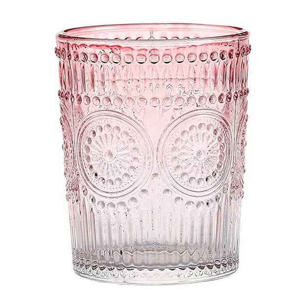 Vasos de agua vintage de 300 ml, vasos románticos para beber, juego de cristalería para zumos, bebidas, cerveza y cócteles.