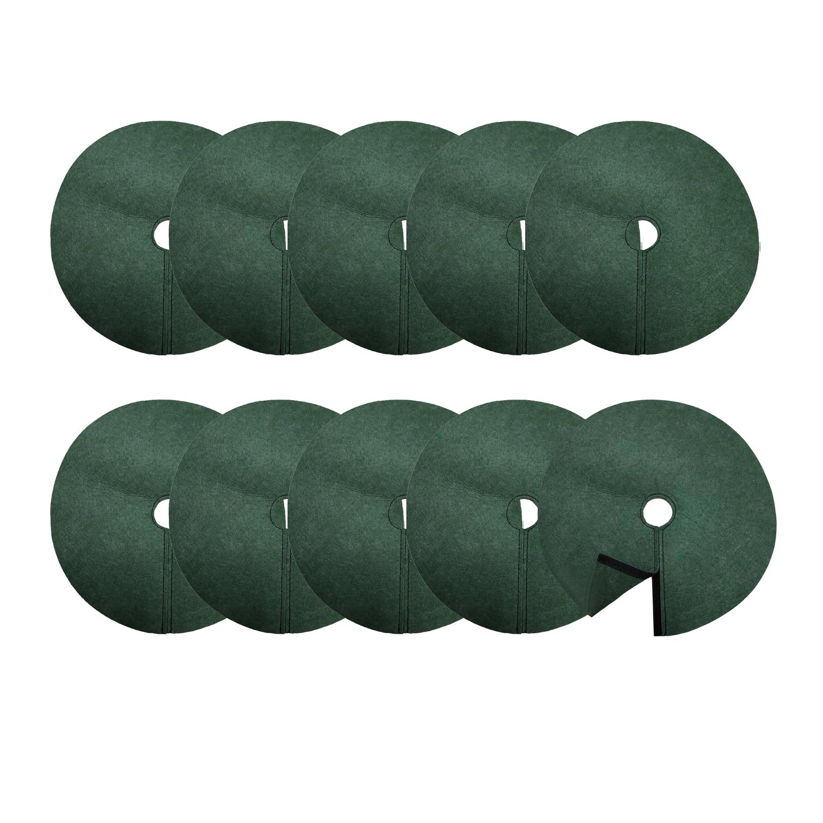 Magideal - 10 Anillos De Mantillo Para Árboles, Control De Malezas Y Protección De Árboles Frutales, Redondos, Hidratantes Y De Tela No Tejida Gruesa Para Barrer S
