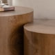 thumbnail image 2 of Nesting Coffee Table Set of 2 Round Wooden Coffee Tables Circle Modern Table for Small Space Living Room Bedroom Accent End Side Table, 2 of 3