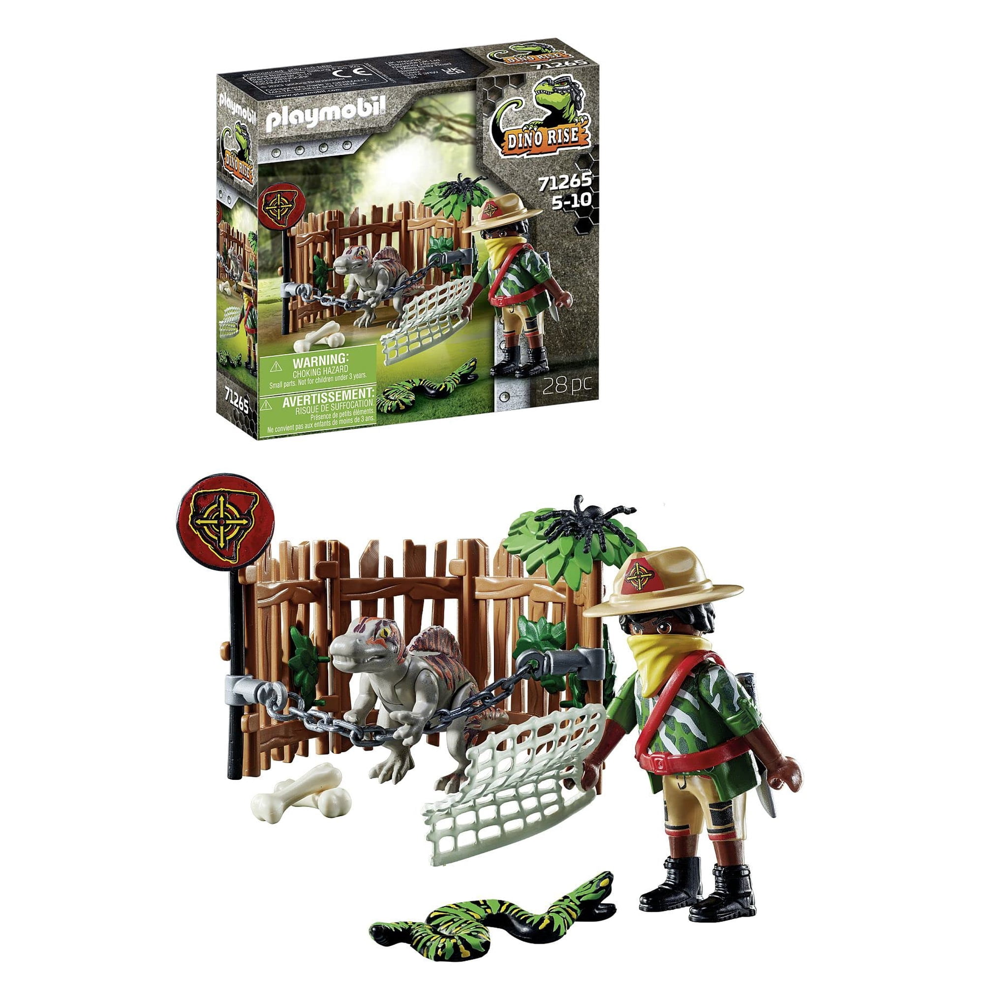 Juguete Playmobil Baby Spinosaurus Con Área Cercada Y Serpiente