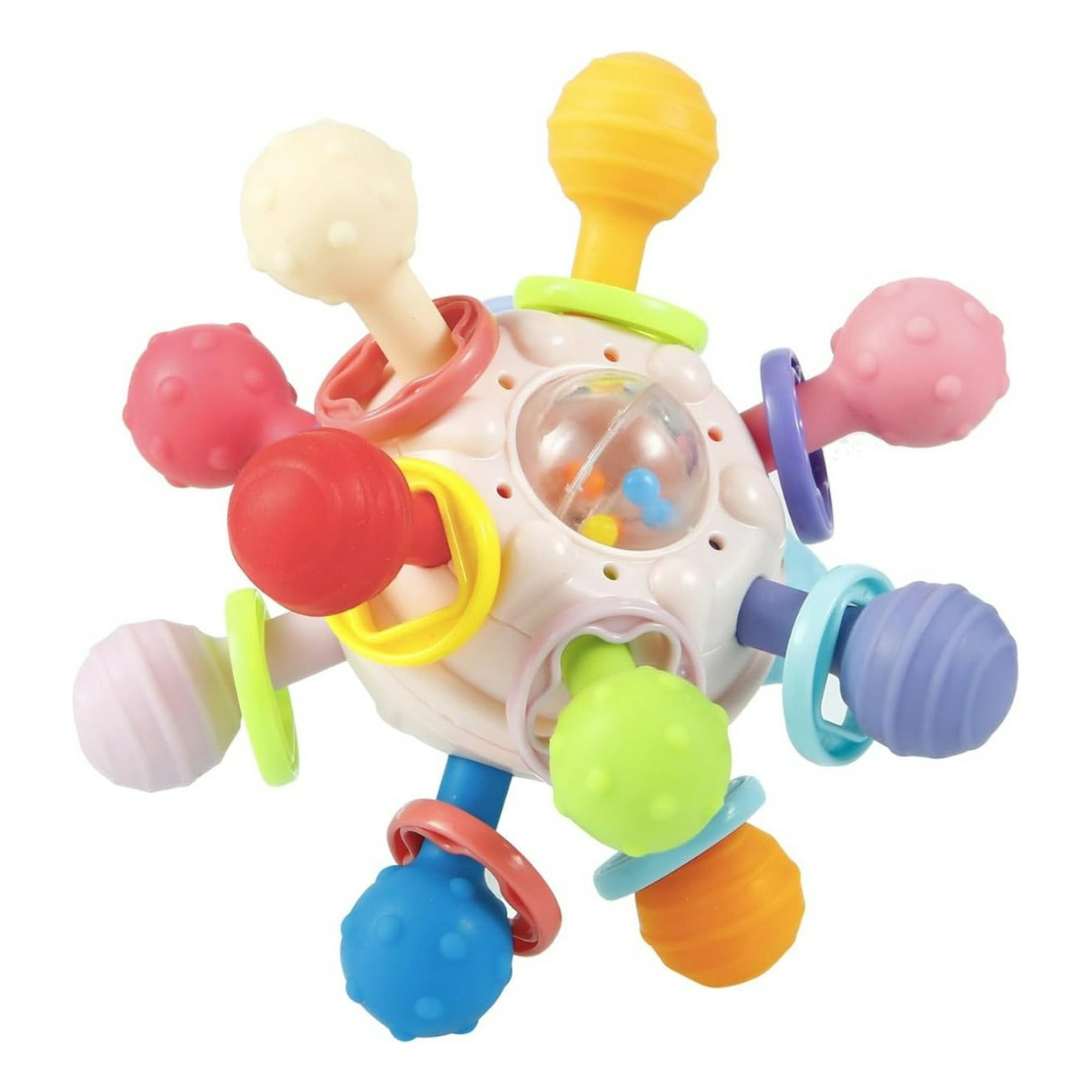 Genérico - Set 2 Juguete Sensorial Silicona Mordedor Sonaja Bebes Lau