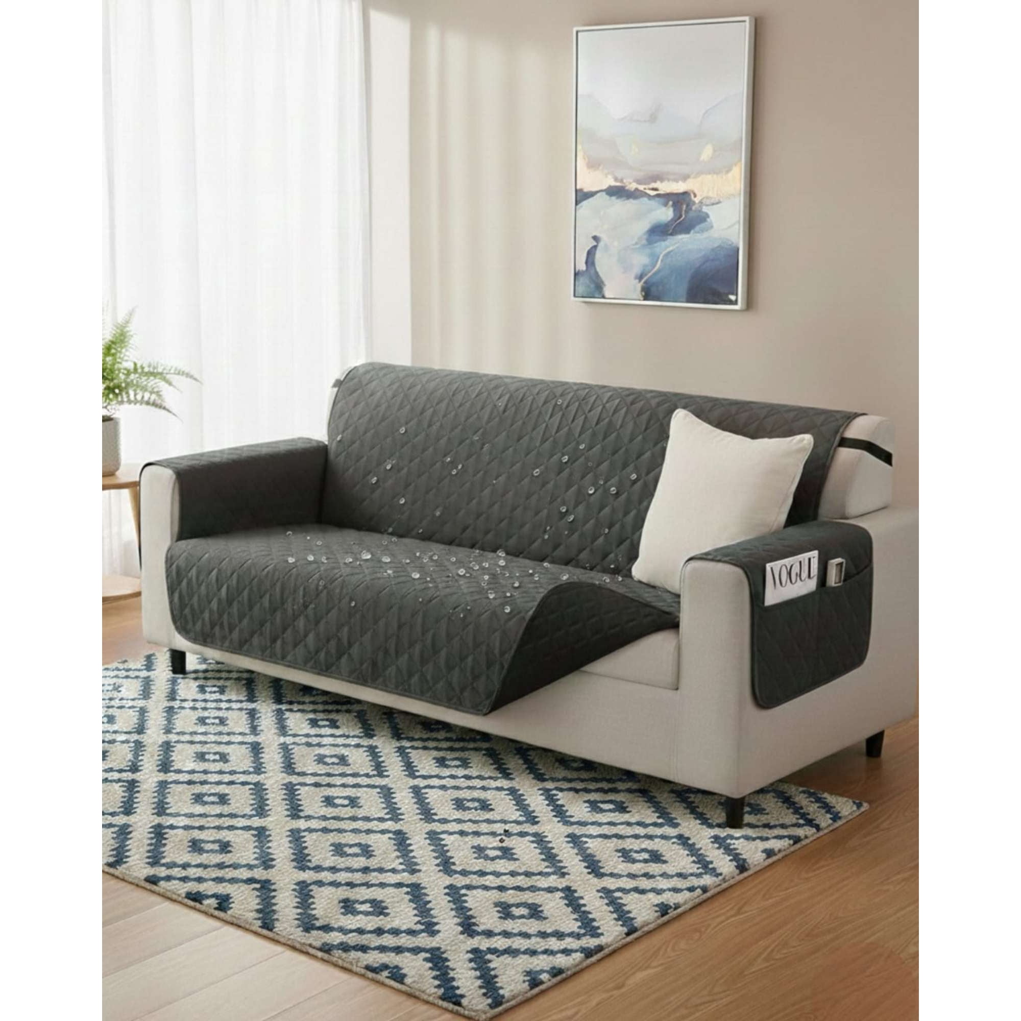 Todo Para El Hogar - Cubre Sillon Reversibles Con Bolsas 3 Cuerpos