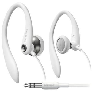 Auriculares Philips Shs3200Wt/37, Gancho Flexible Para Orejas, Color Blanco