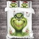 thumbnail image 3 of Juego de funda nórdica con estampado de monstruo de pelo verde, funda de edredón navideña para decoración de cama, funda de cama de microfibra ultrasuave con cremallera oculta, 3 piezas., 3 of 3