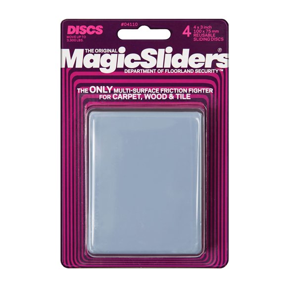 Furniture Sliders Magic Sliders de 4 x 3 pulgadas, color gris pesado, paquete de 4