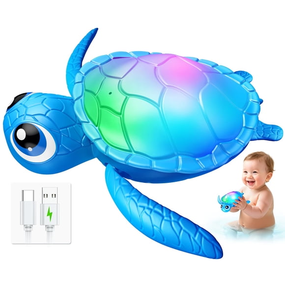 Juguete de baño Toyjolka recargable con LED y nado automático
