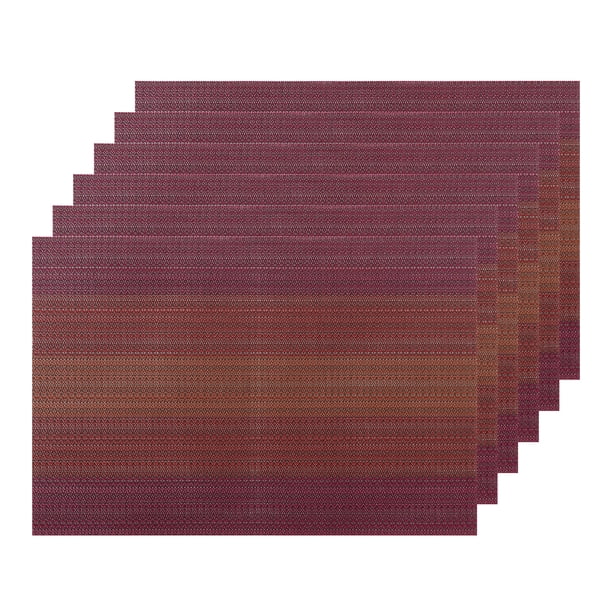 REGALWOVEN Manteles Individuales Juego de 6 Manteles de Vinilo para Mesa de Comedor Rojo Oscuro 18'x12'