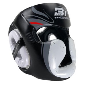 Ioensy - Protector De Cabeza De Boxeo Muaythai Martial Karate Sintético Extraíble Para Entrenamiento Negro L