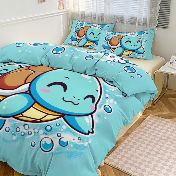 Squi_rtle Print Bedding Set Pattern Duvet Cove Set 3 Pieces 1 Quilt Cover And 2 Pillowcases for Women Men Teens