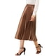 thumbnail image 4 of Falda de fiesta plisada midi con cintura elástica metálica para mujer NOMADIC NOOK XS Marrón, 4 of 7
