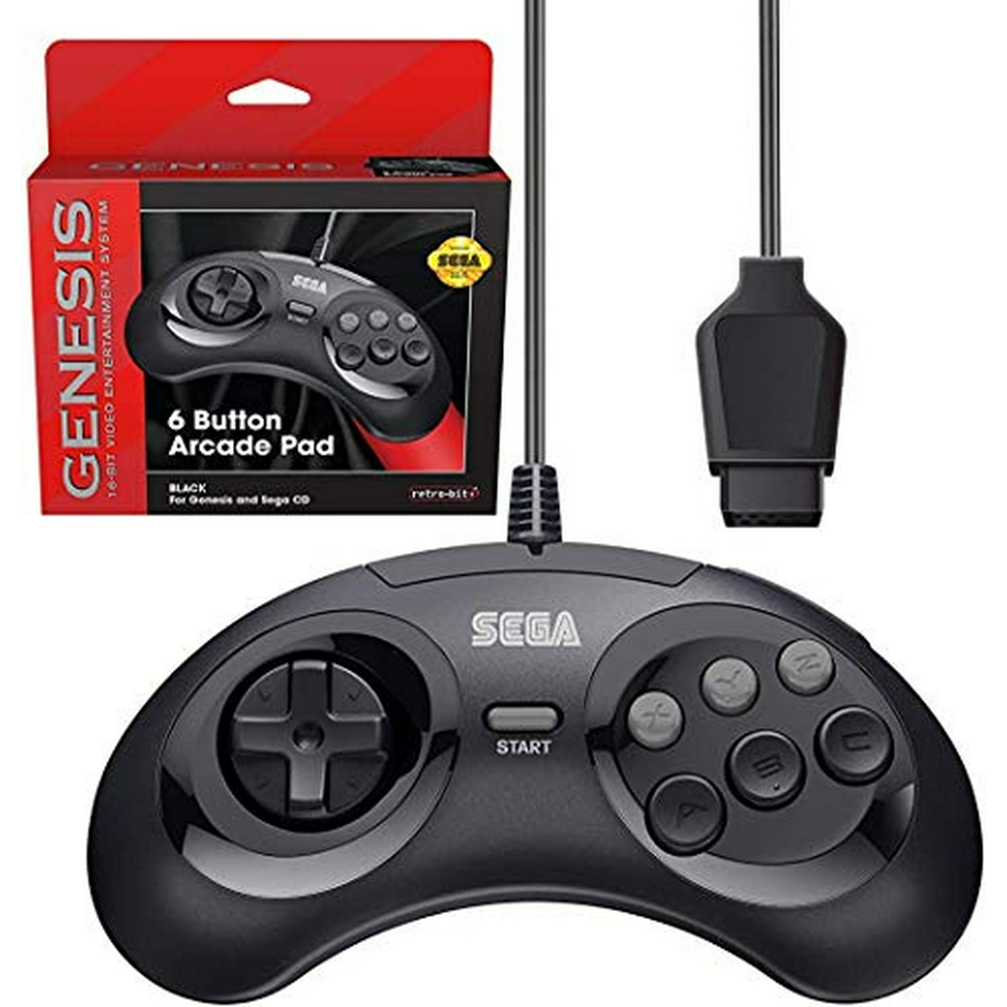 Retro-bit Official Sega Genesis Controller 6-button Arcade Pad Para Se