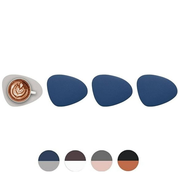 Set 4 Posavasos Ecocuero Antimanchas Impermeables 2 en 1