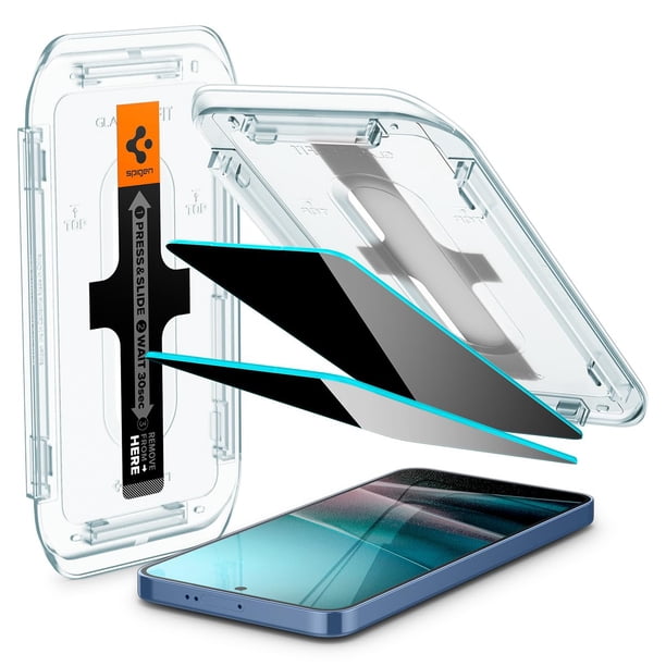 Protector de Pantalla de Vidrio Templado con Privacidad Spigen GlasTR EZ FIT Paquete de 2