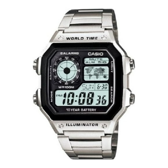 Reloj Digital Plateado Casio AE-1200WHD-1AV