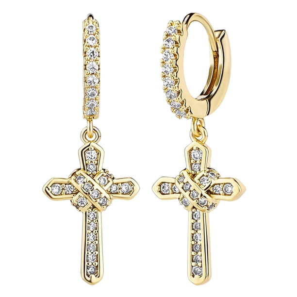 Pendientes , material de 14K chapado en oro Pendientes pequeños Pendientes de tuerca para hombres Mujeres Graduación Bodas Navi , Oro 1.1x0.39 pulgadas