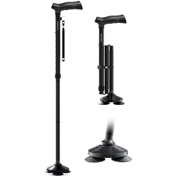Bastón HONEYBULL plegable, ajustable y plegable