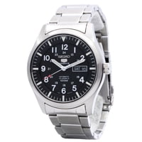Reloj Seiko Para Hombre 41Mm, Pulsera De Acero Inoxidable, Esfera Negra & Plateada, (Snzg13K1)