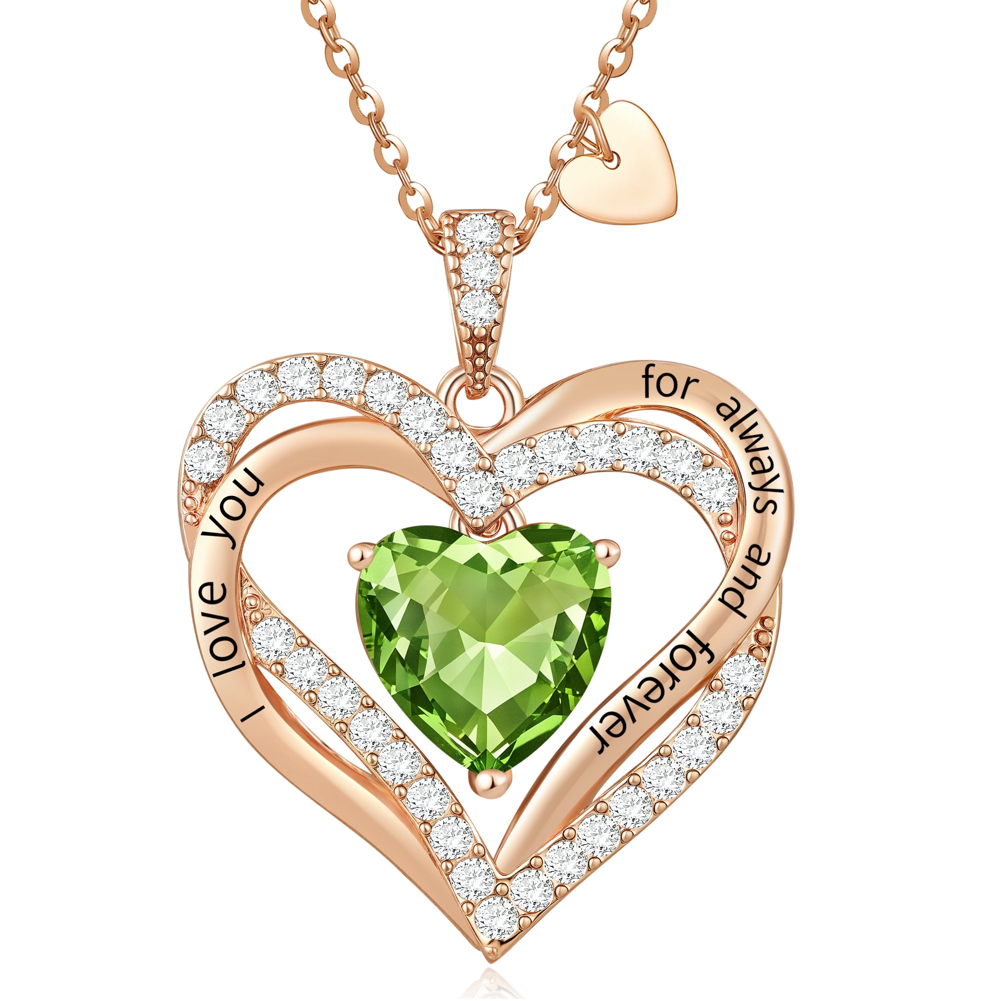 Heshpaws - Colcollares Colgantes De Amor De Amor Para Mujeres Con Piedra De Nacimiento Zirconia, Regalo De Joyería De Aniversario De Cumpleaños De Navidad Para Mujeres Esposa