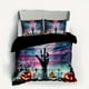 thumbnail image 1 of 3pcs Halloween Theme Duvet Cover Set, Horror Pumpkin Tombstone Hand Print Bedding Set, Soft Comfortable Duvet Cover, For Bedroom, Guest Room (1*Duvet Cover + 2*Pillowcase, Without Core), 1 of 3