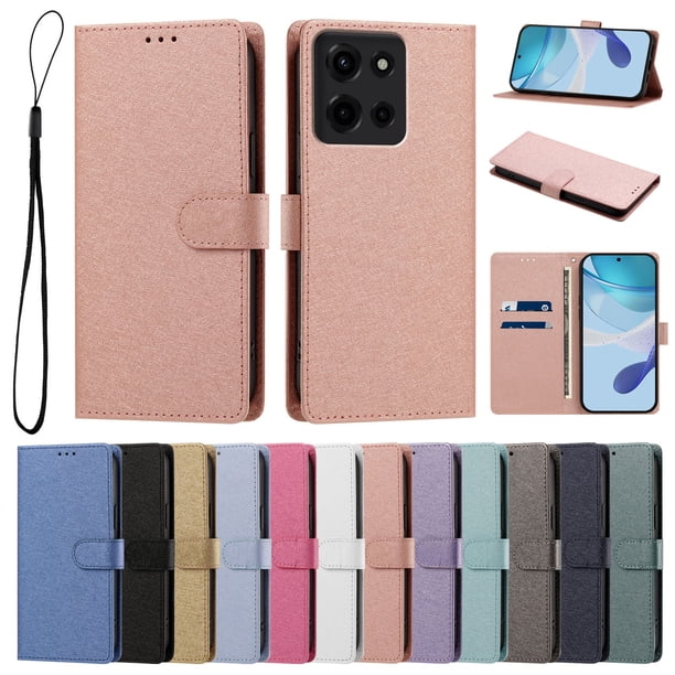 Cartera Funda para Motorola Moto G 2025 5G Carga Inalámbrica, Rosa