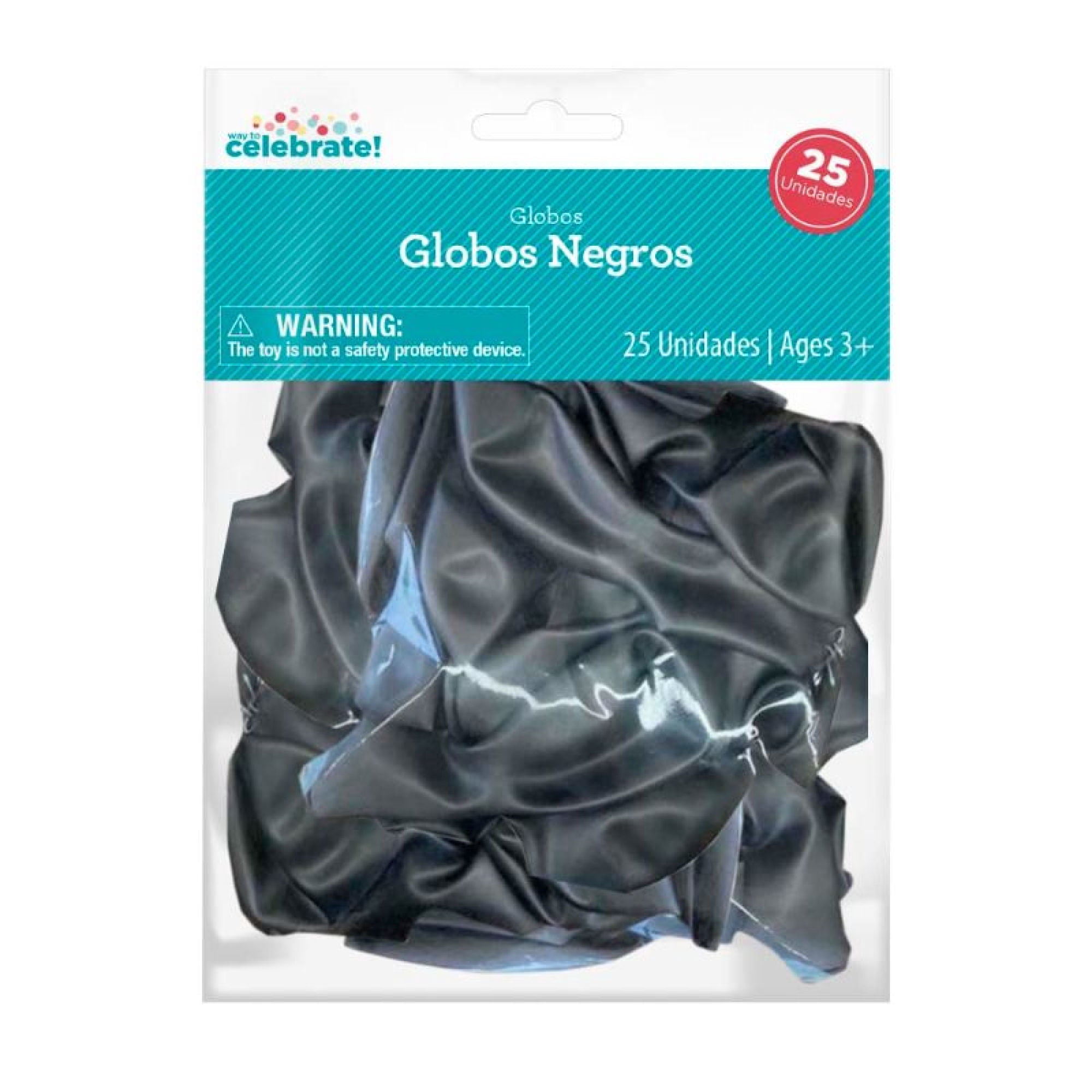 Set 25 Globos De Látex Color Negro Way To Celebrate