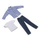 thumbnail image 1 of Ropa De Figura De Hombre A Escala 1/12, Atuendo Moderno Para Figura De 6 Pulgadas, Largo Azul, 1 of 5