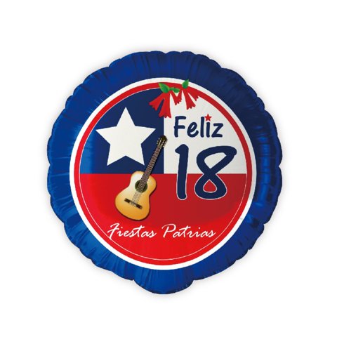 Genérico - Globo Decorativo 45X45 Cm Diseño Redondo Azul Feliz 18