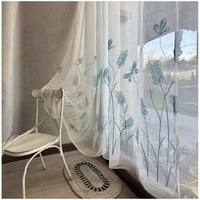 Wyj Hogar - Set De 02 Visillos Bordados Con Argollas 140X230 Cm Mod06