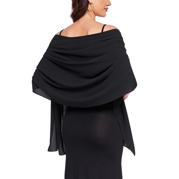 Bufanda Yetoun de chifón para mujer Shawl Wraps para vestido de noche