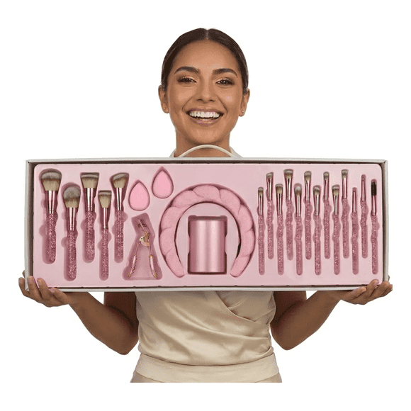 Set XL De Maquillaje Diamond Pink Kit Gigante 23 Piezas 71cm Edici n Limitada