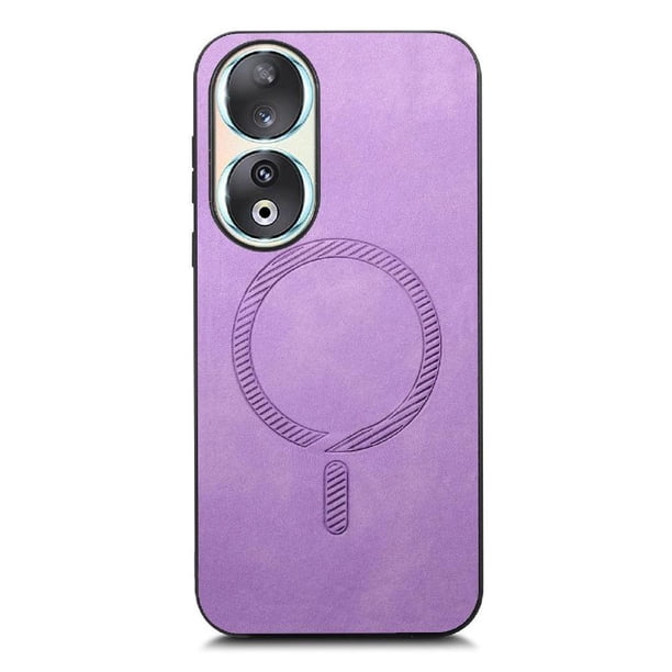 Magnetic Slim Case for Honor 90 5G with Camera Guard & Anti-Scratch Back Purple