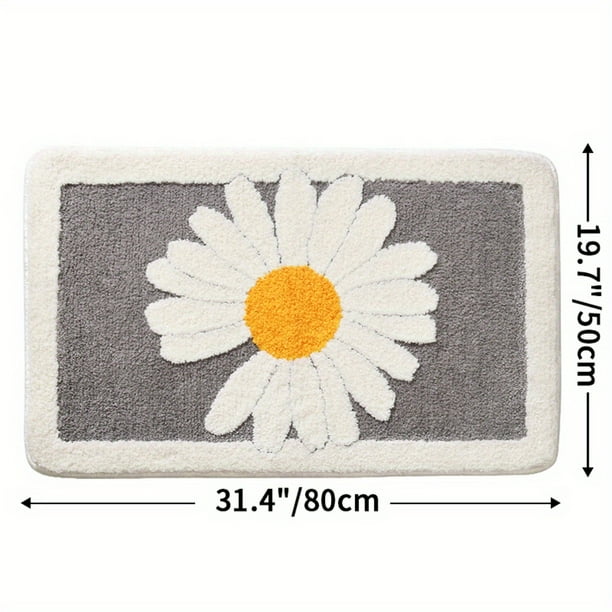 1pc Soft and Non-Slip Flower Pattern Bath Mat - Absorbent and Machine Washable for Home Living Room and Bathroom - Perfect Home Decor