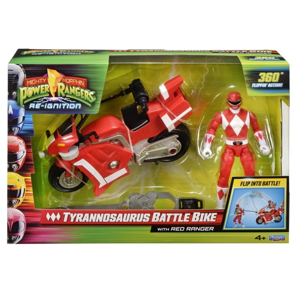 Figura de acción Playset Power Rangers Red Ranger con bicicleta