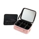 thumbnail image 2 of Caja organizadora de maquillaje, caja de almacenamiento de cosméticos de cuero PU, neceser, bolsa de maquillaje portátil con espejo para accesorios de Rosa, 2 of 5