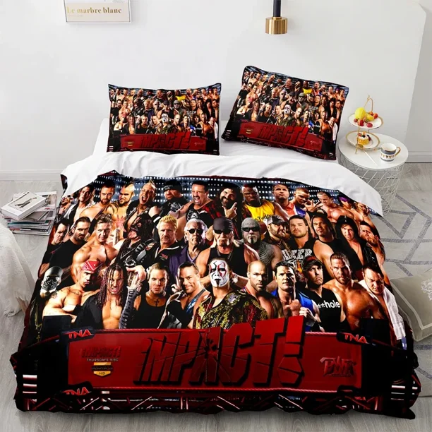 ed WWE Wrestling Game Bedding Set Boys Girls Size Duvet Cover Pillowcase Bed Kids Adult Home Textileextile Bed Sheets