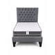 thumbnail image 1 of Cama de Plaza y Media Gris Medio Lino + Colchon Semi ortopedico 1.5, 1 of 2
