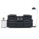 thumbnail image 2 of Sofa Santi Black Reclinable 3 Cuerpos Con Posavasos, 2 of 7