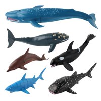 Magideal - Suministros De Modelo De Animal Marino De Plástico Exhibición De Tiburón Ballena Tigres Tiburón Educación Animal Modelo Decoración 6X Modelo