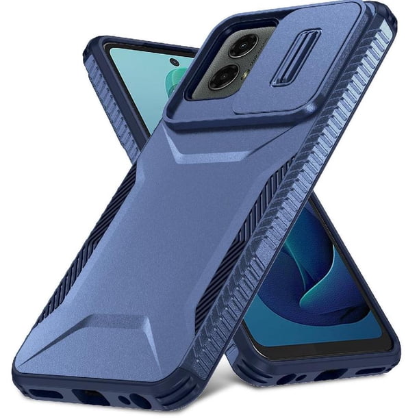 Funda Resistente para Motorola Moto G Play 5G 2024 con Tapa Deslizante y Protección Militar Azul
