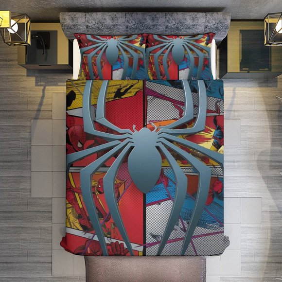 Best Spider-Man Logo Designs Comforter Set for Kids Boys Teen Men Tween 3D Lightweight Microfiber Bedding Sets