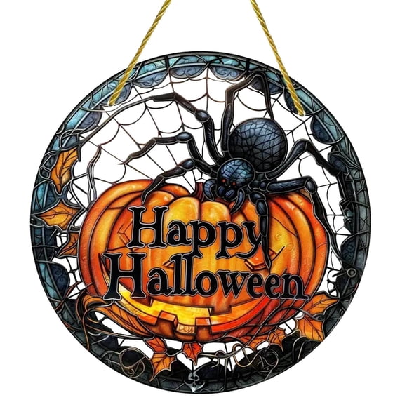 Escultura De Viento Colgante Con Forma De Calabaza De Halloween Para Ventana Interior, 15 Cm X 15 Cm