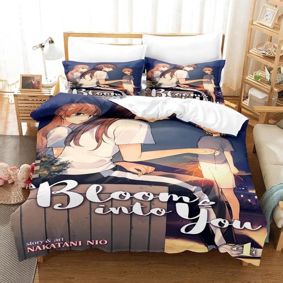 New Bloom Into You Bedding Set Single Twin Full Size Bed Set Adult Kid Bedroom Duvet cover Sets Anime Bed Sheet Set Bed Sheets
