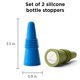 thumbnail image 2 of Tapones para botellas con forma de conejo para vino y bebida (azul, juego de 2), 2 of 5