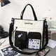 thumbnail image 1 of Preppy Style Crossbody Bag, Pockets Front Shoulder Bag, Casual Nylon Student School Bag, 1 of 5