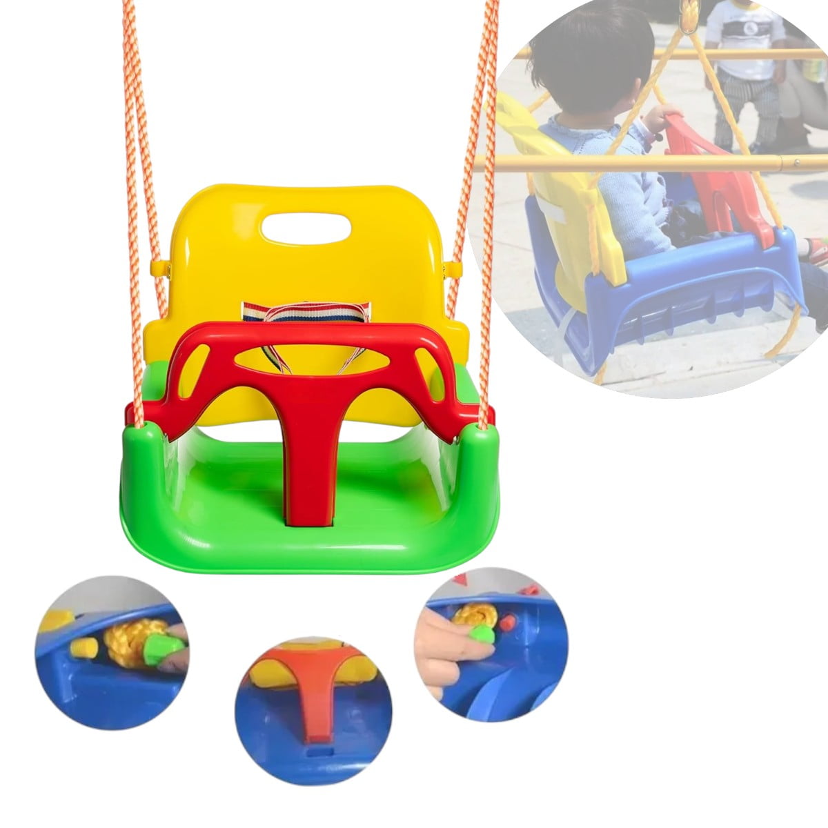 Genérico - Asiento Columpio 3 En 1 Silla Portátil Ajustable Niños Bebe