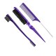 thumbnail image 4 of Juego De 3 Cepillos Para Peinar Los Bordes Y La Espalda, Cepillar El Cabello Trenzado, Violeta, 4 of 5