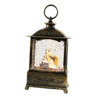 Magideal - Caja De Música De Navidad Brillante Portátil, Farol, Luz Nocturna Giratoria, Juguete Artesanal Colgante Para Fiesta, Decoración De Boda, Adorno De Reg Jesús